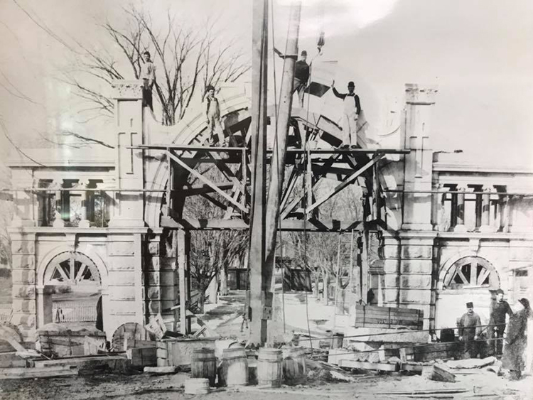 Elm Grove Cemetery Archway Construction